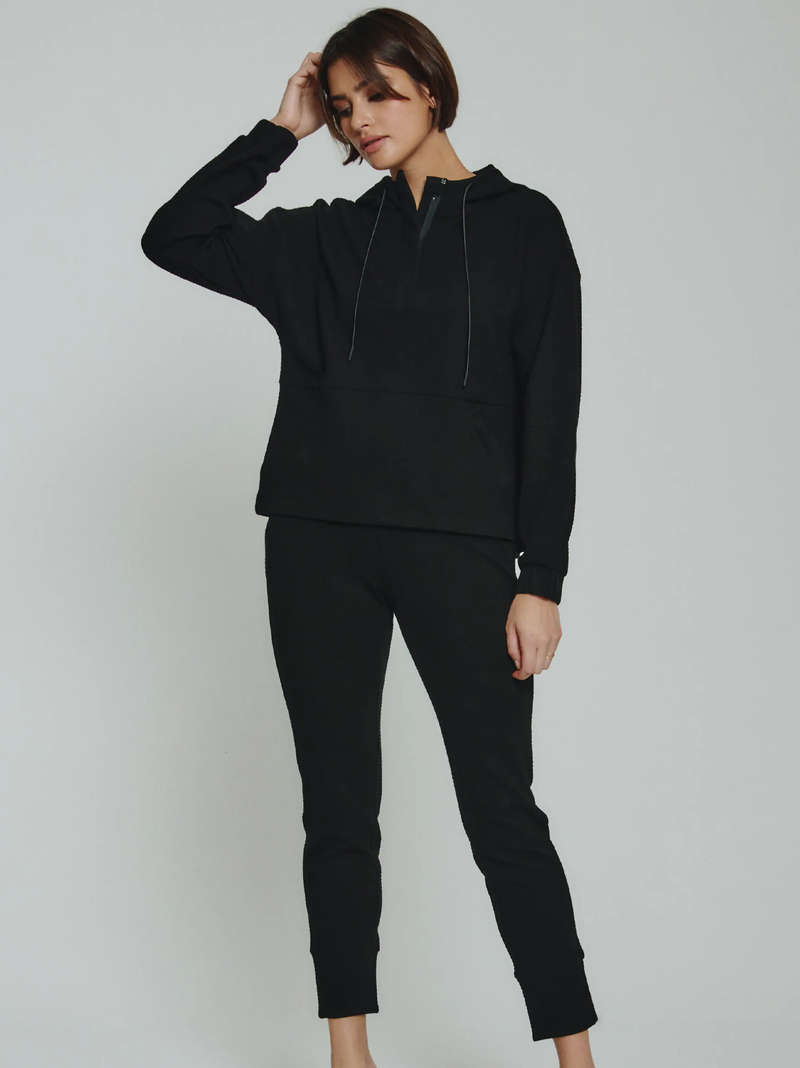 Restoration Half-Zip Hoodie in Black