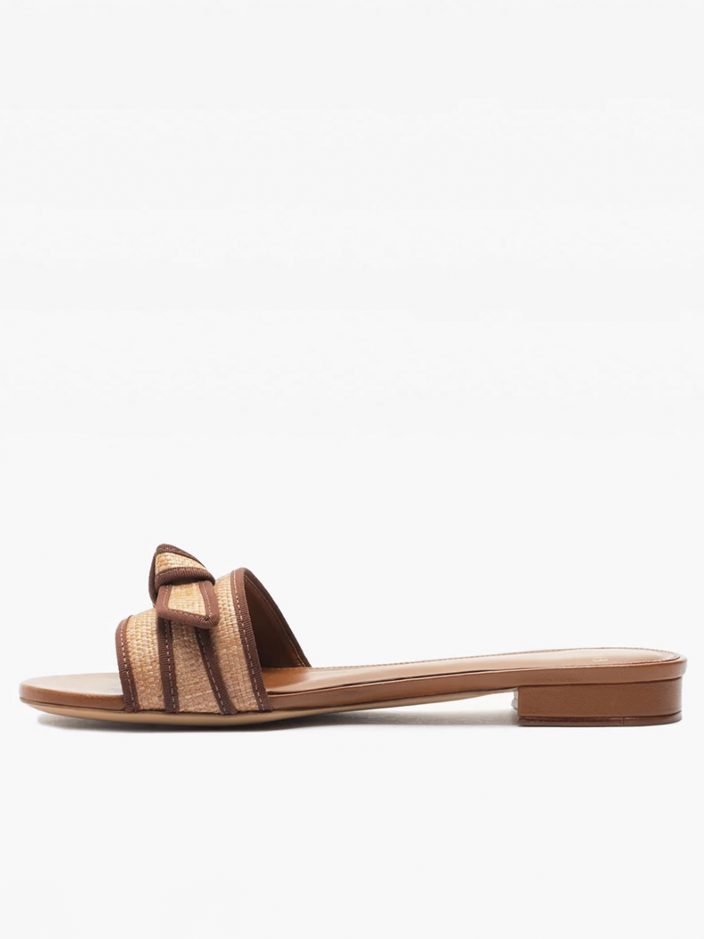 Grosgrain Raffia Flat in Espresso