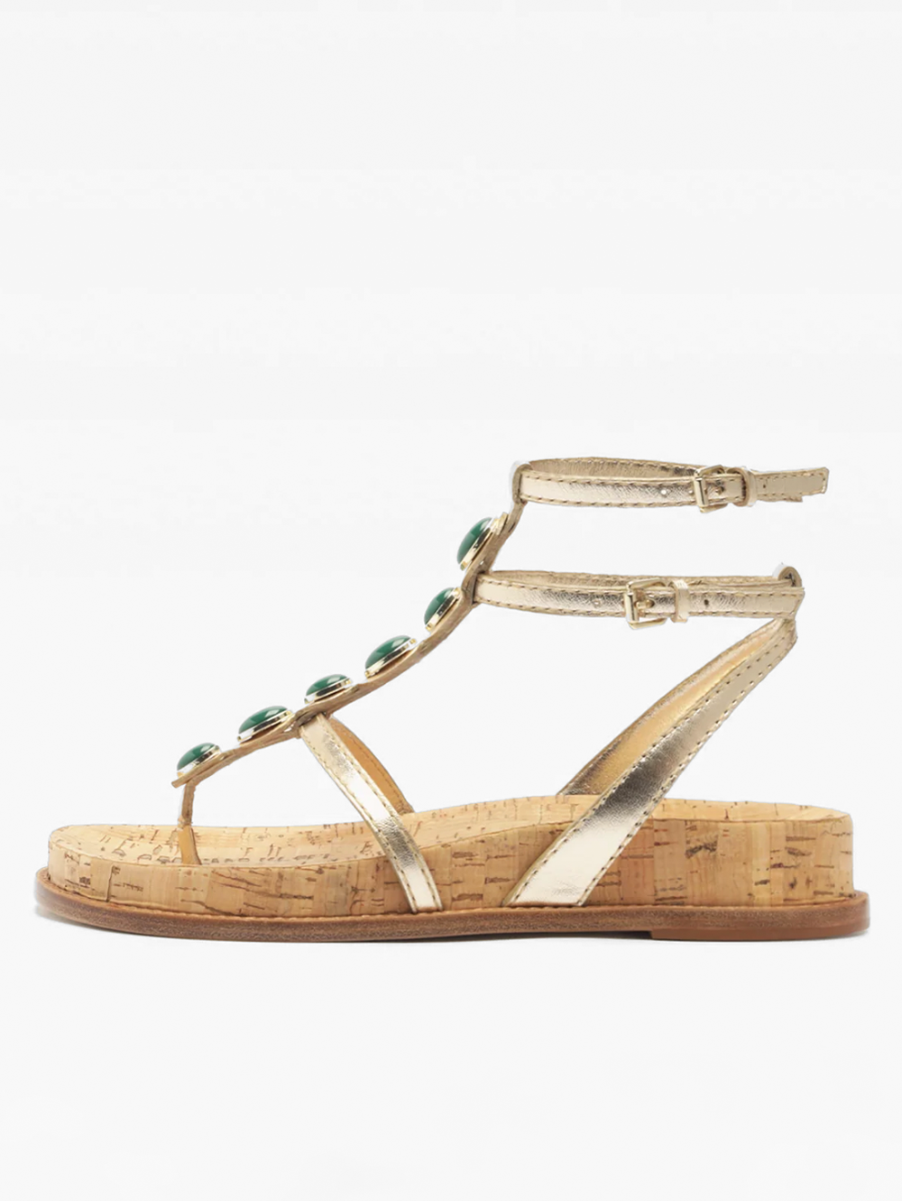 Jade Golden T-Strap Sandal