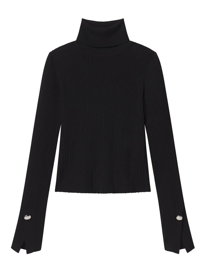 Jett Cable Knit Merino Turtleneck Top