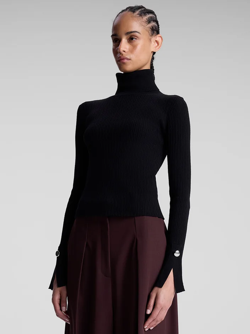 Jett Cable Knit Merino Turtleneck Top