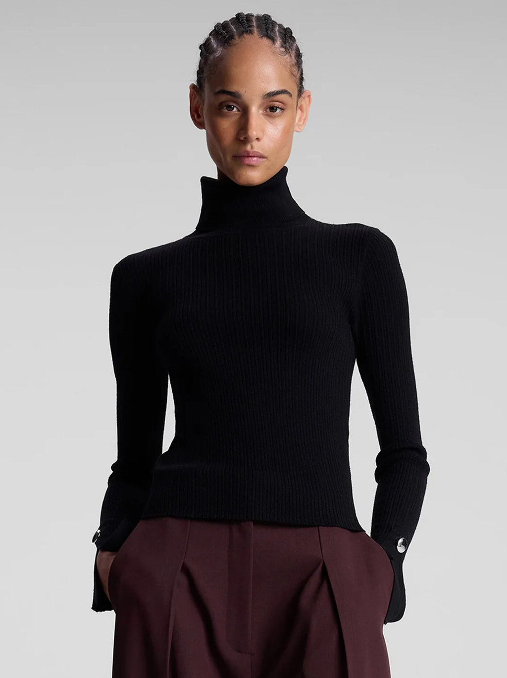 Jett Cable Knit Merino Turtleneck Top