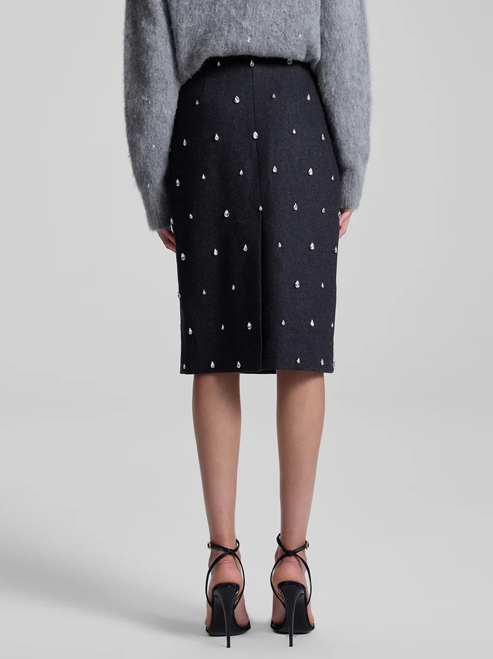 Opal Embellished Wool Pencil Skirt