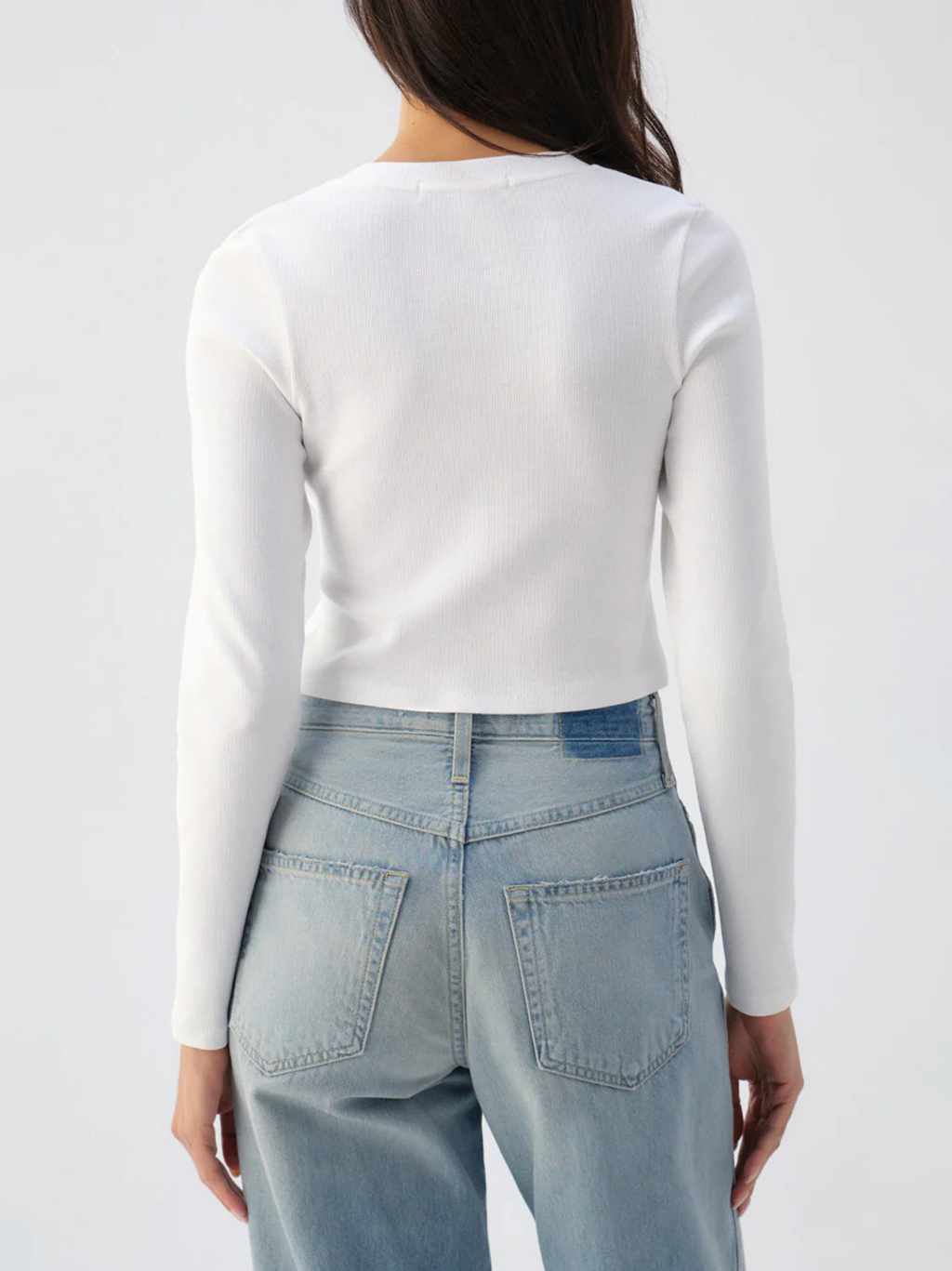 Sassy Rib Henley White