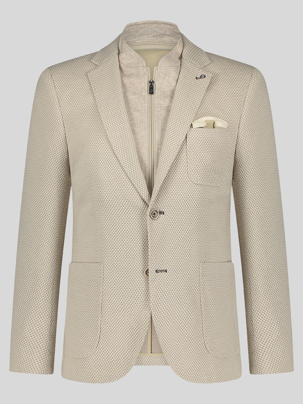 Textured Inlay Blazer in Sand