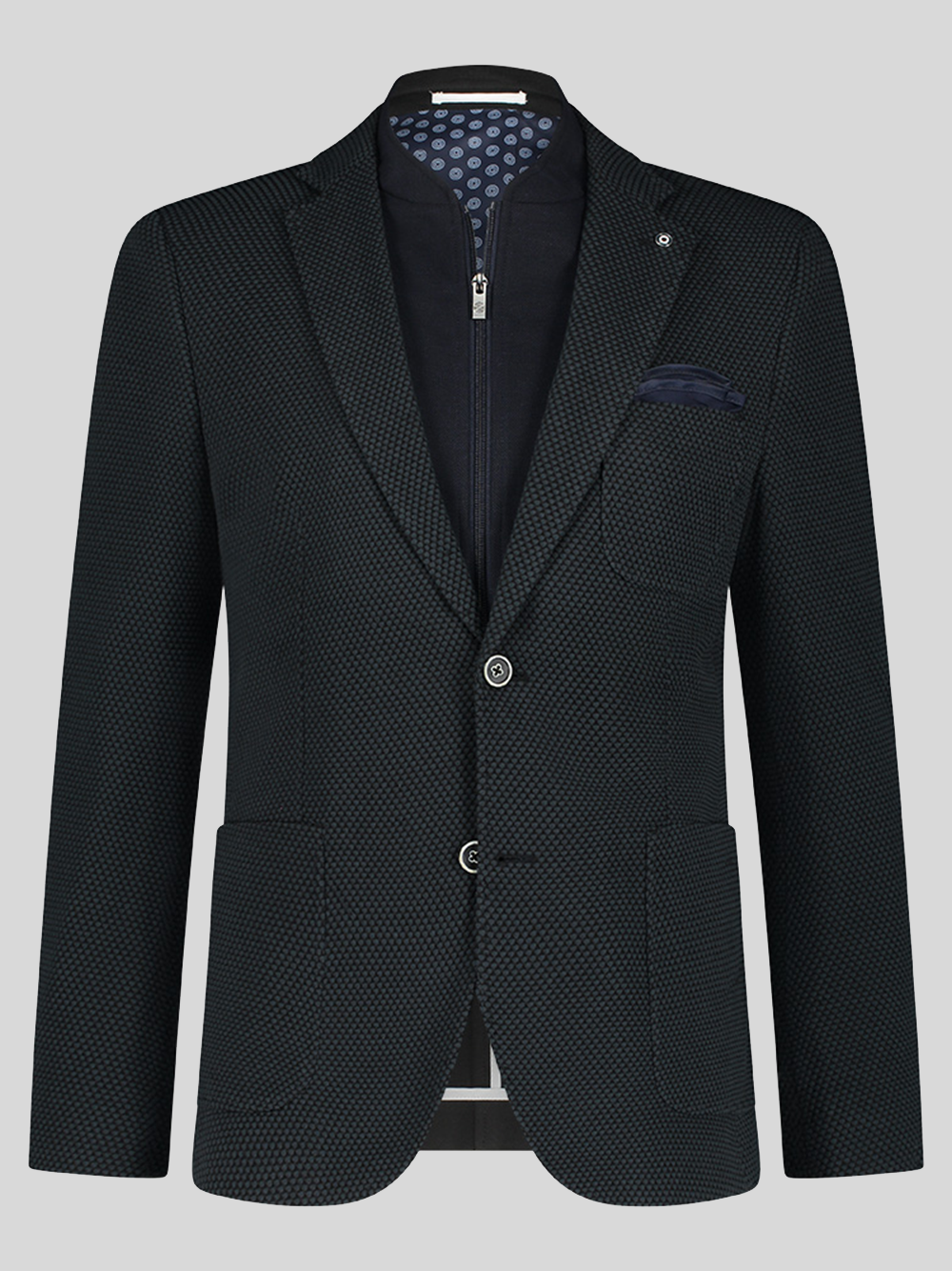 Textured Inlay Blazer in Navy