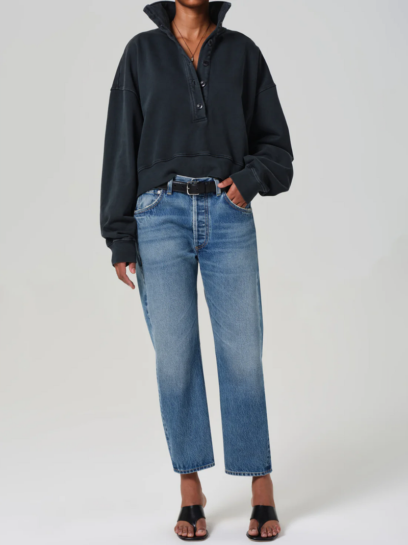 Mirelle Funnel Neck Pullover in Charcoal