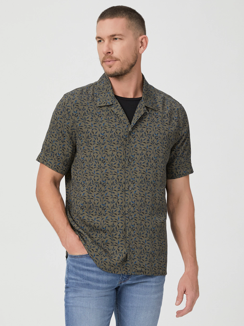 Landon Shirt in Blue Leaf