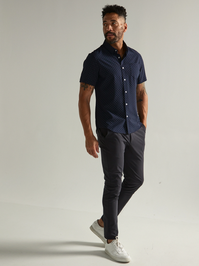 Gareth Short Sleeve Shirt in Navy