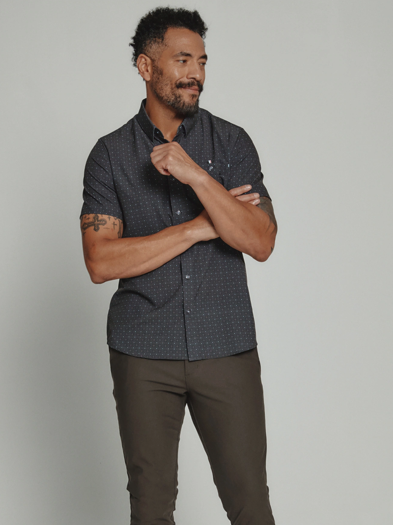 Prescott Short Sleeve Shirt in Charcoal