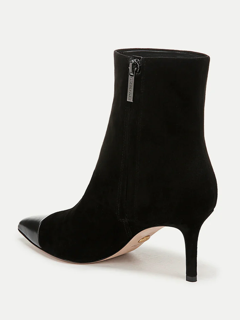 Lisa Cap-Toe Mid-Heel Bootie