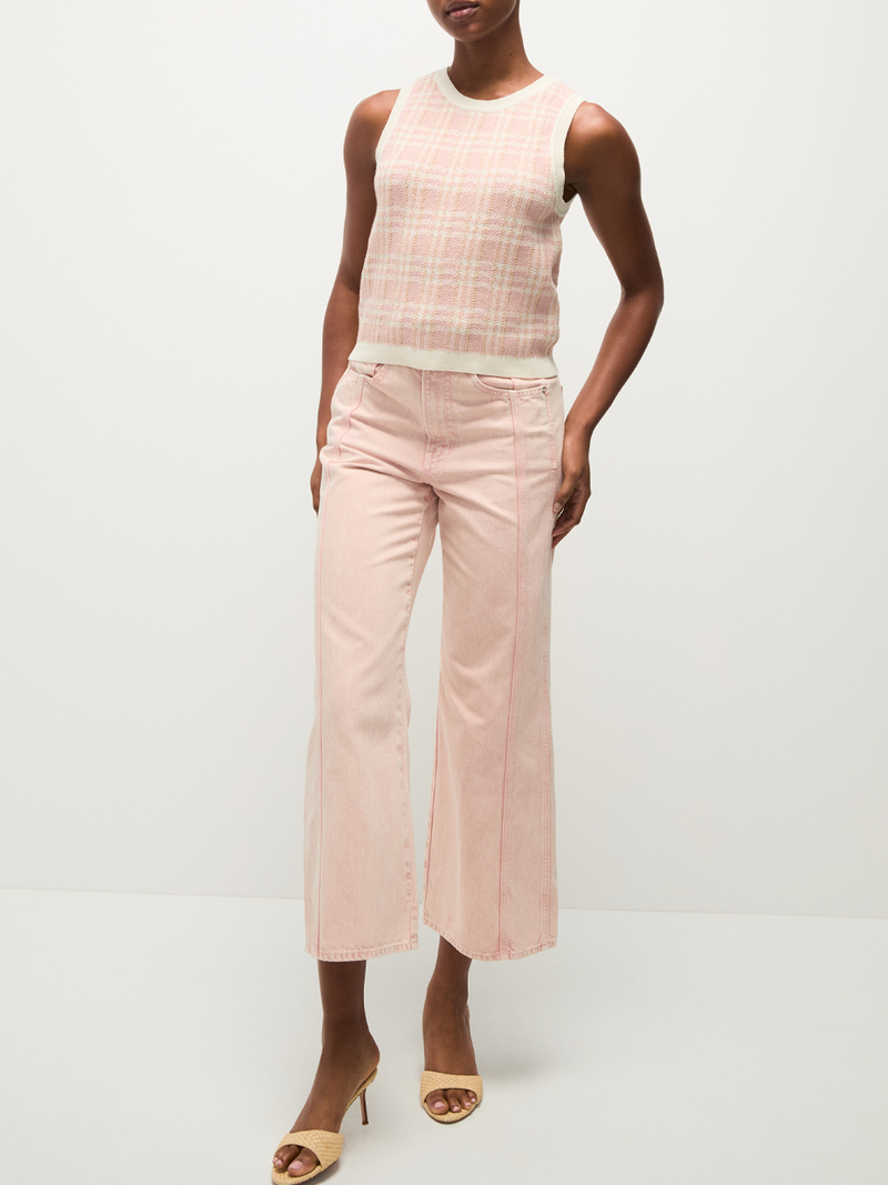 Taylor Cropped Wide-Leg Jean in Stone Pink