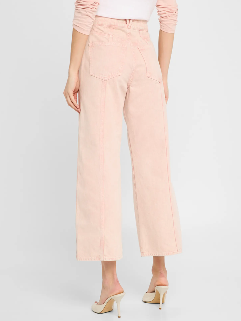 Taylor Cropped Wide-Leg Jean in Stone Pink