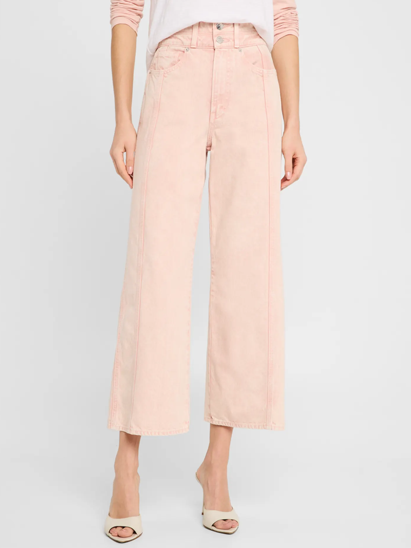 Taylor Cropped Wide-Leg Jean in Stone Pink