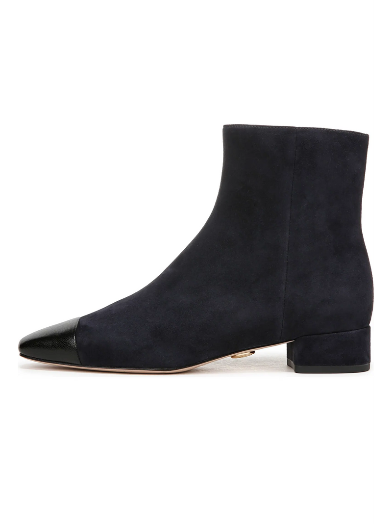 Cecile Cap Toe Bootie in Indigo/Black