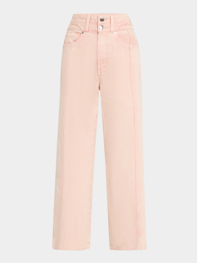 Taylor Cropped Wide-Leg Jean in Stone Pink