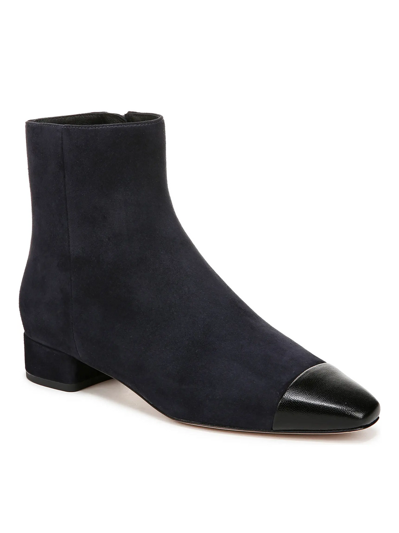 Cecile Cap Toe Bootie in Indigo/Black