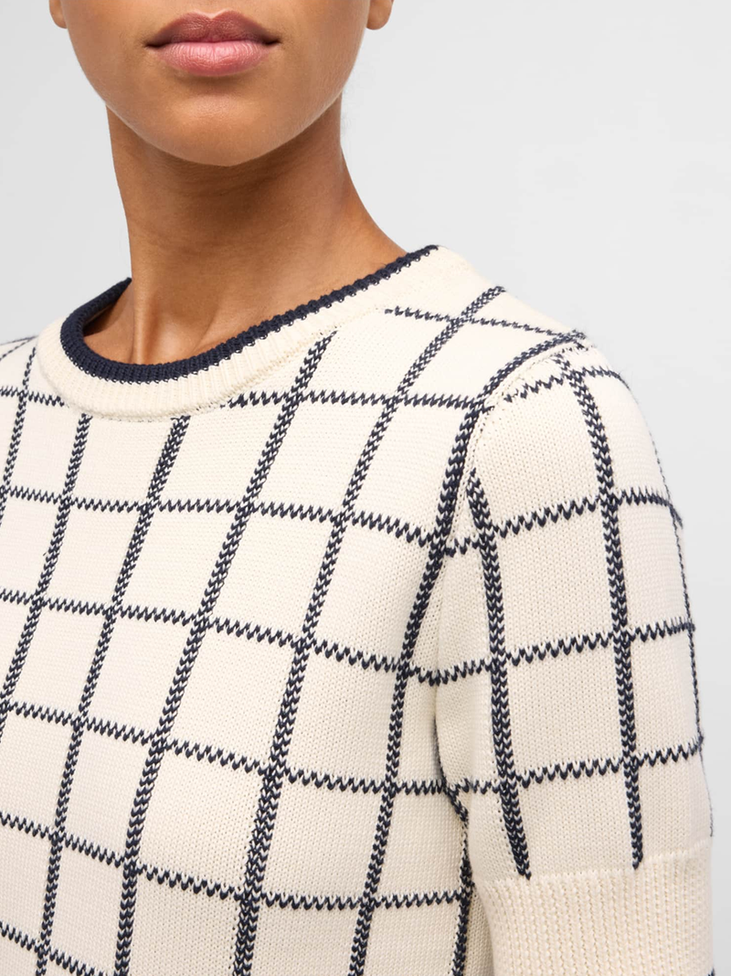 Krissa Windowpane Check Pullover