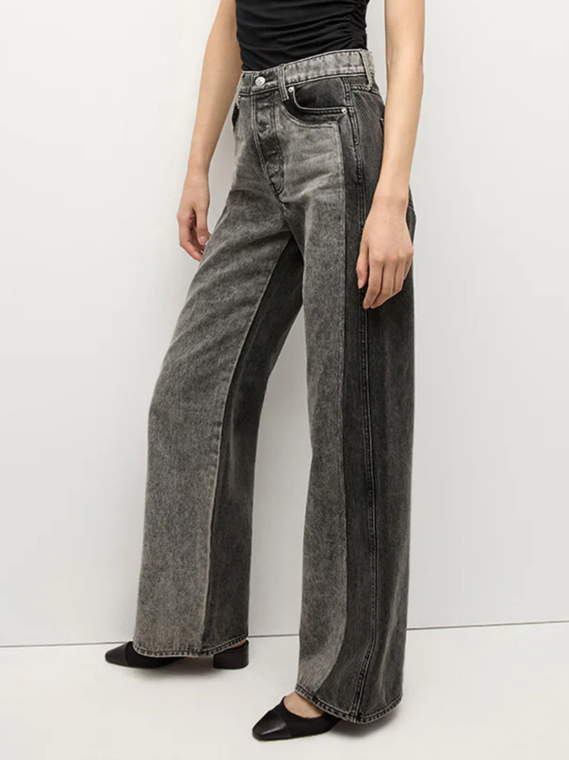 Taylor Two-Tone Wide-Leg Jean