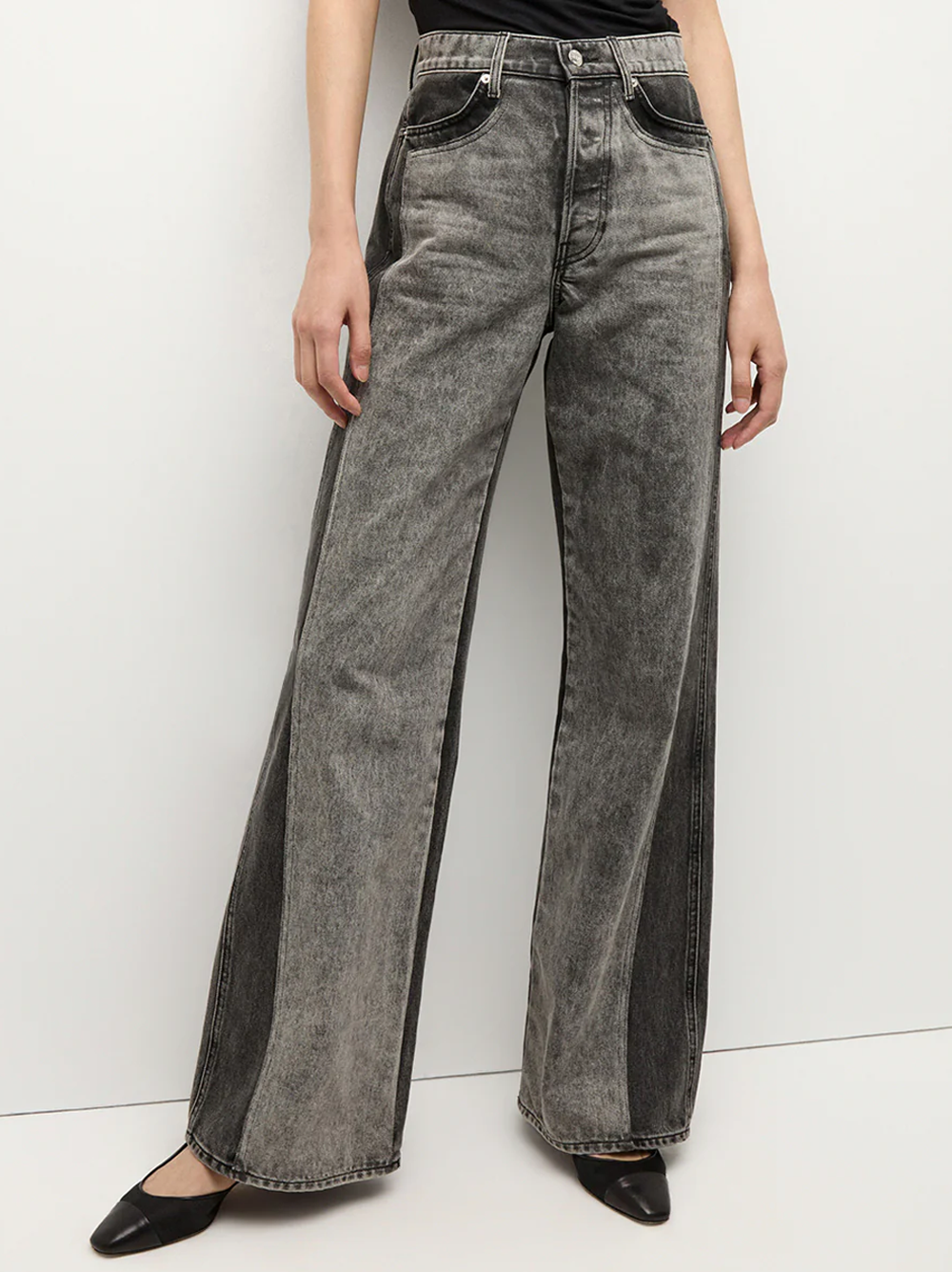 Taylor Two-Tone Wide-Leg Jean