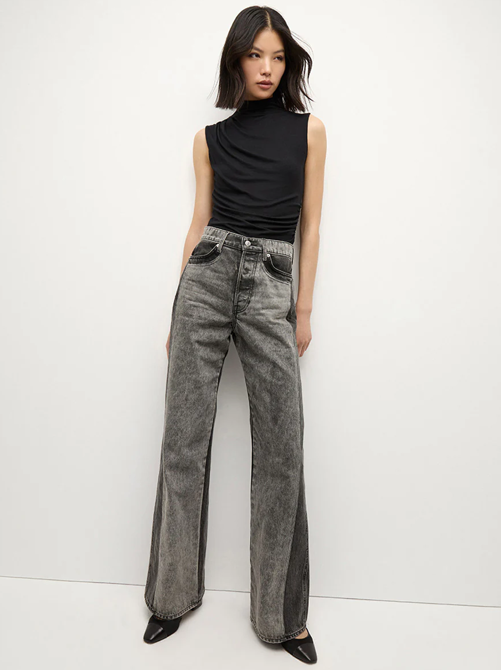 Taylor Two-Tone Wide-Leg Jean