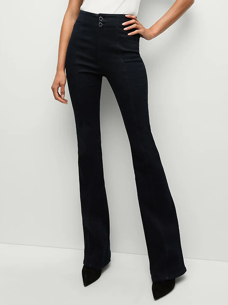 Beverly Seamed Skinny-Flare Jean