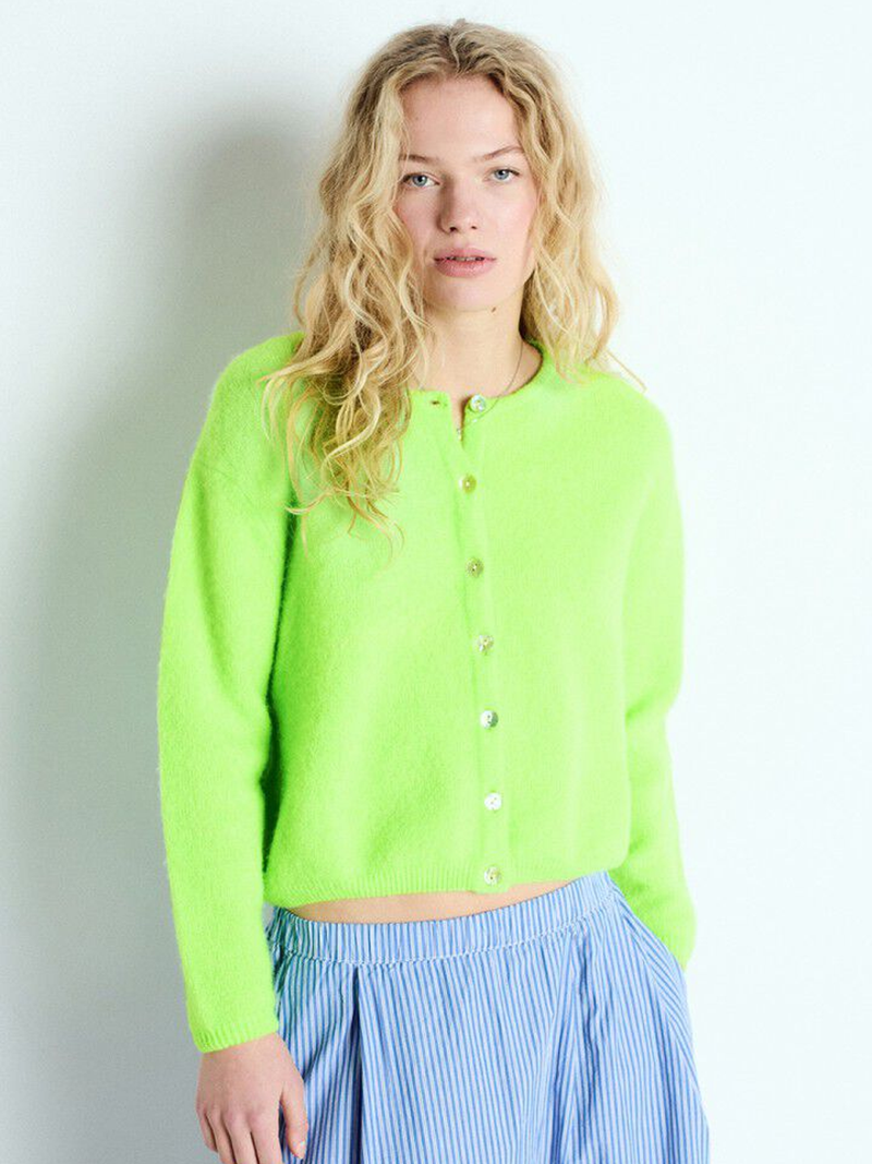 Vitow Cardigan in Pomme Fluo