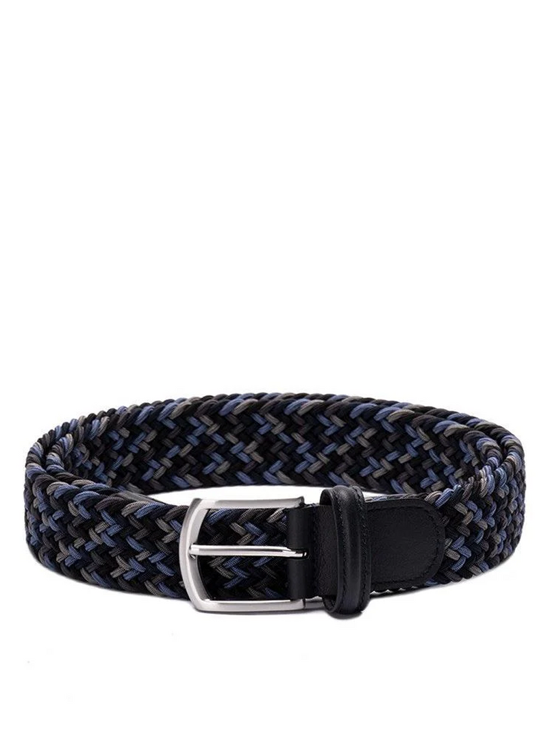 Braided Belt in Grey Blue Navy