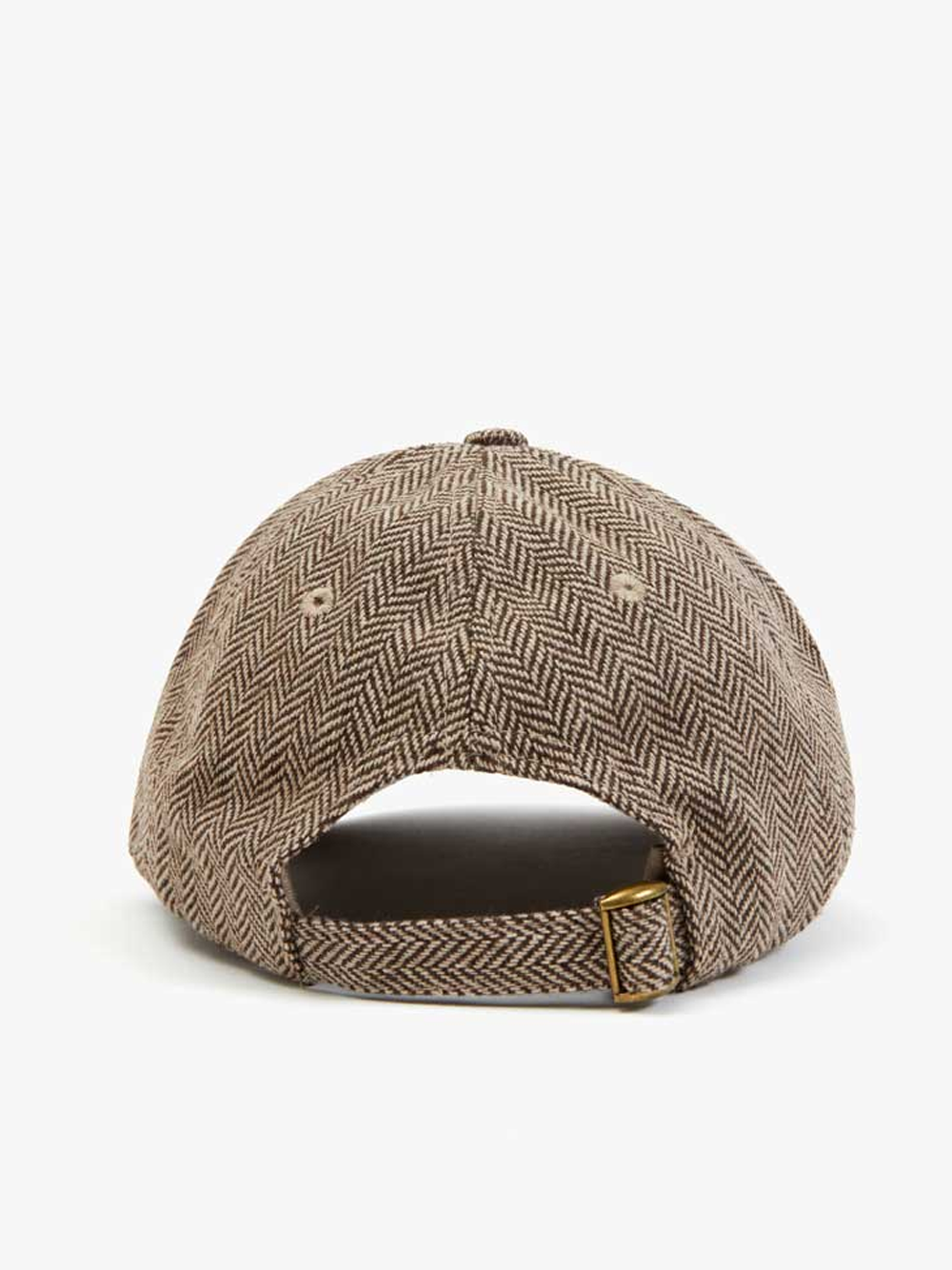 Wool Baseball Hat in Taupe & Oui Neon Yellow Embroidery