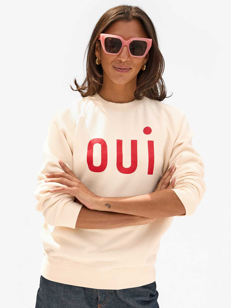 Cream & Bright Poppy Oui Sweatshirt