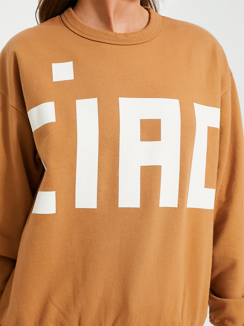 Nutmeg & Cream Block Ciao Oversized Sweatshirt