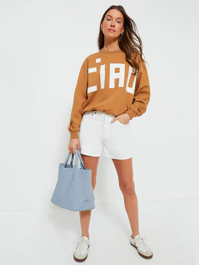 Nutmeg & Cream Block Ciao Oversized Sweatshirt