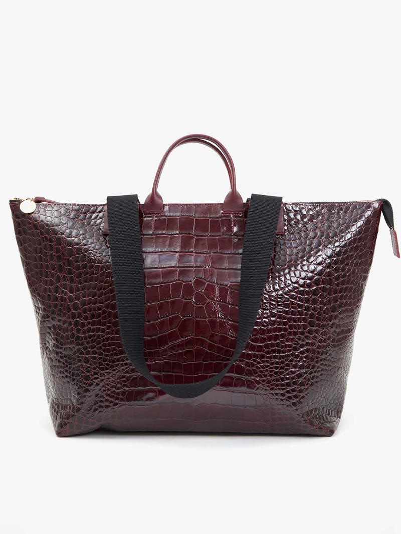 Le Zip Sac in Bordeaux Autumn Croco