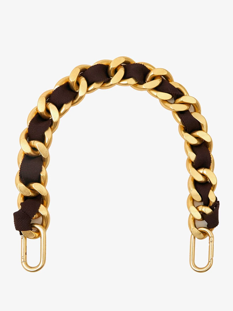 Shortie Strap in Kalamata Grosgrain Curb Chain