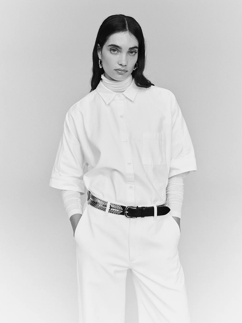 Claire Origami Shirt in Optic White