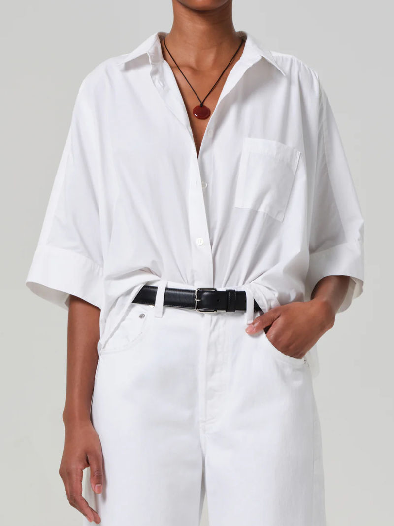 Claire Origami Shirt in Optic White