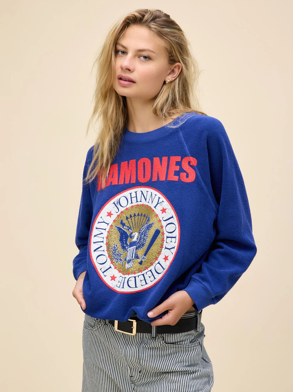 Ramones Gold Seal Reverse Raglan Sweatshirt