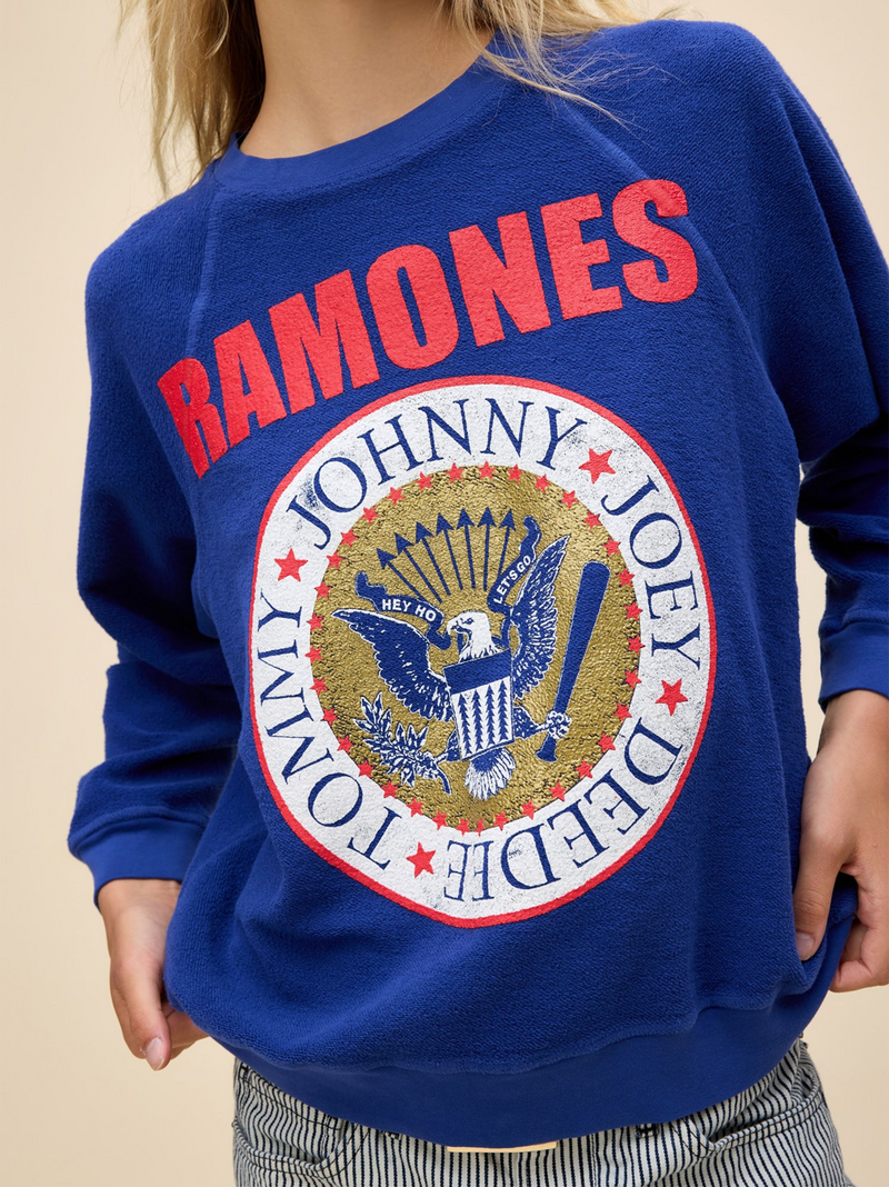 Ramones Gold Seal Reverse Raglan Sweatshirt