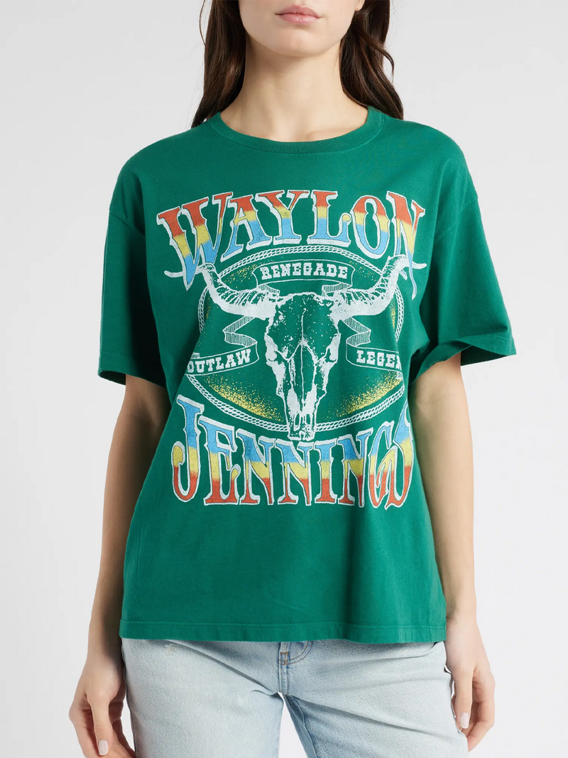 Waylon Jennings Outlaw Legend Boyfriend Tee