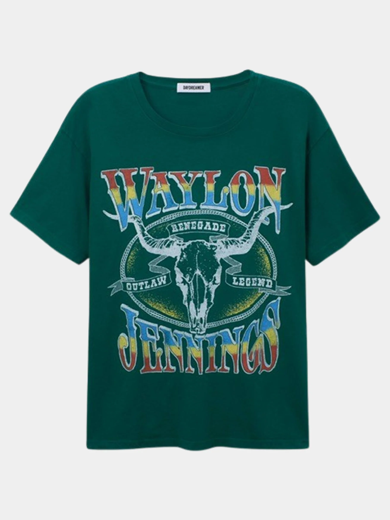 Waylon Jennings Outlaw Legend Boyfriend Tee