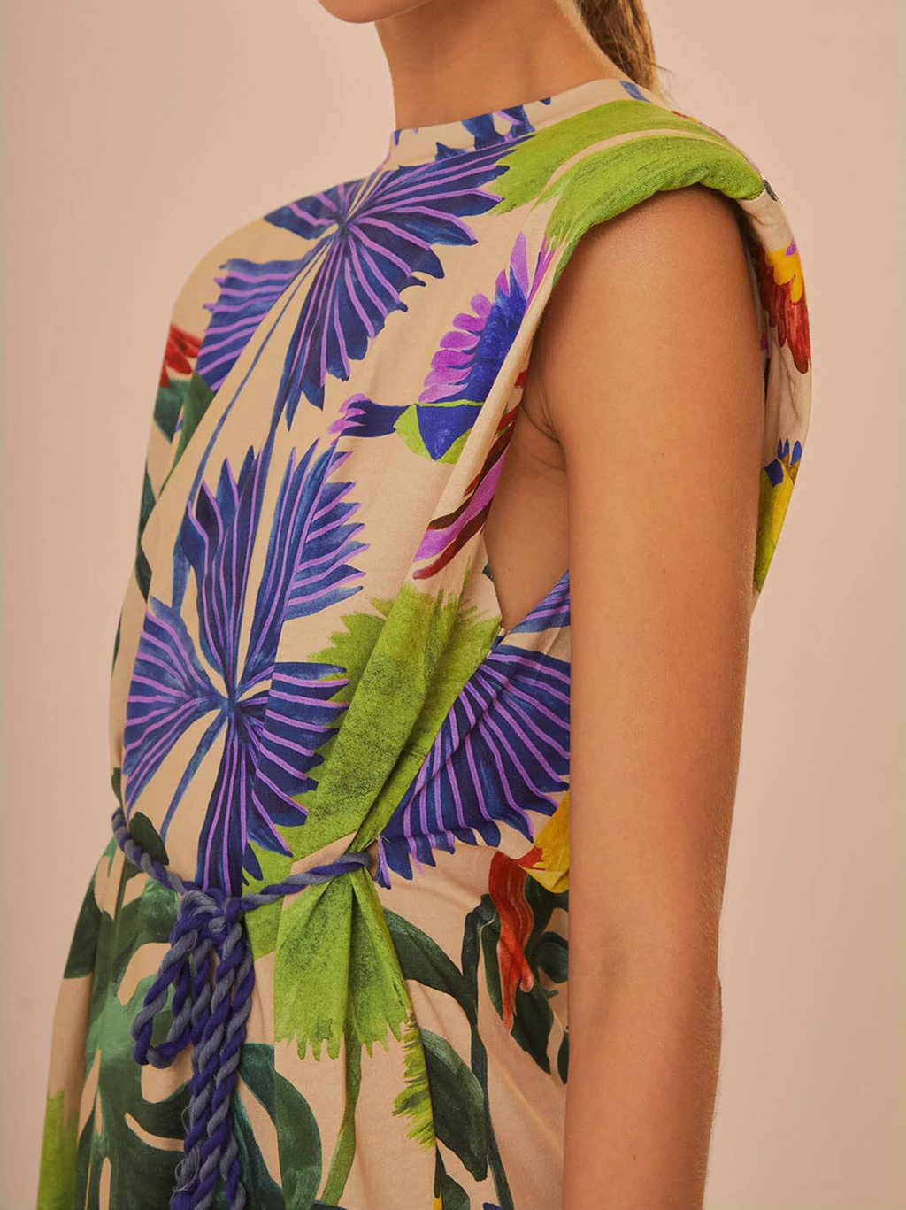 Sand Macaw Jungle Organic Cotton T-Shirt Dress