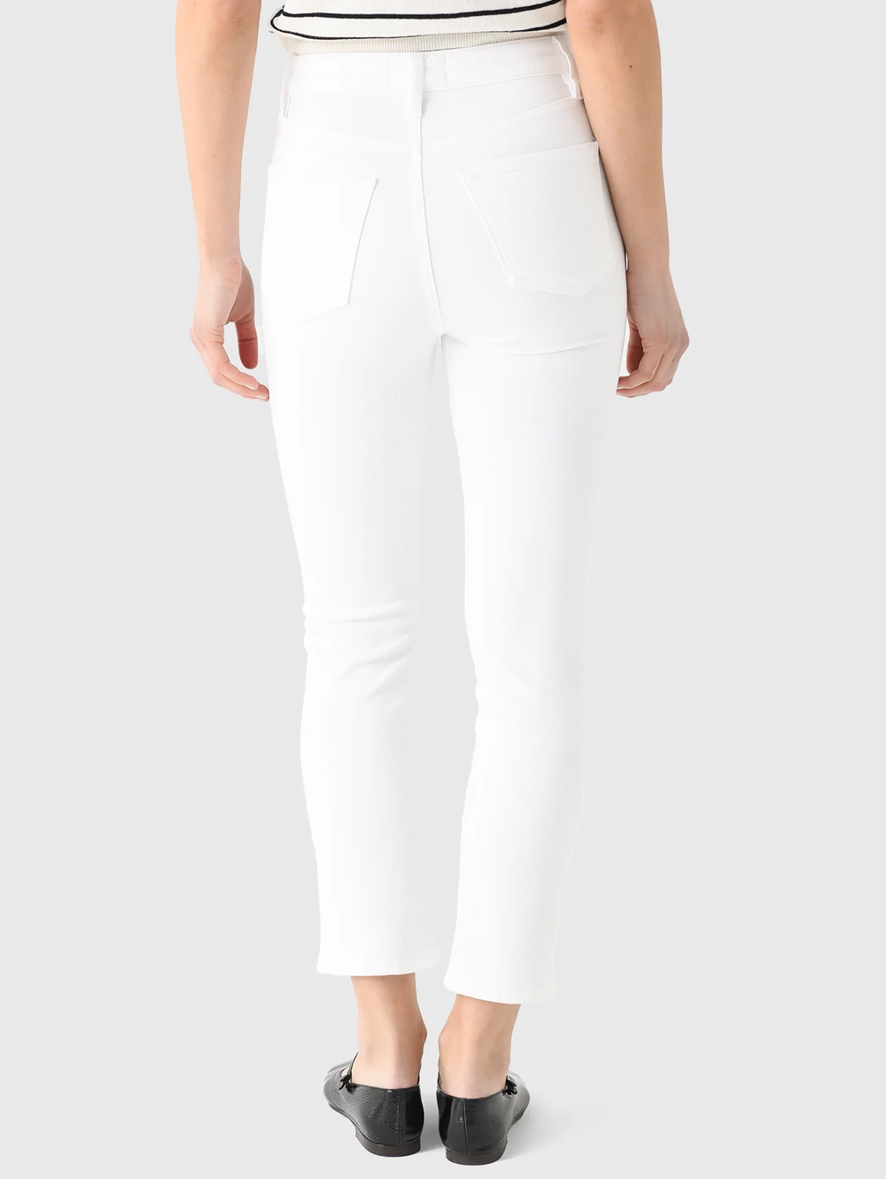 The Pencil Crop Jean in White