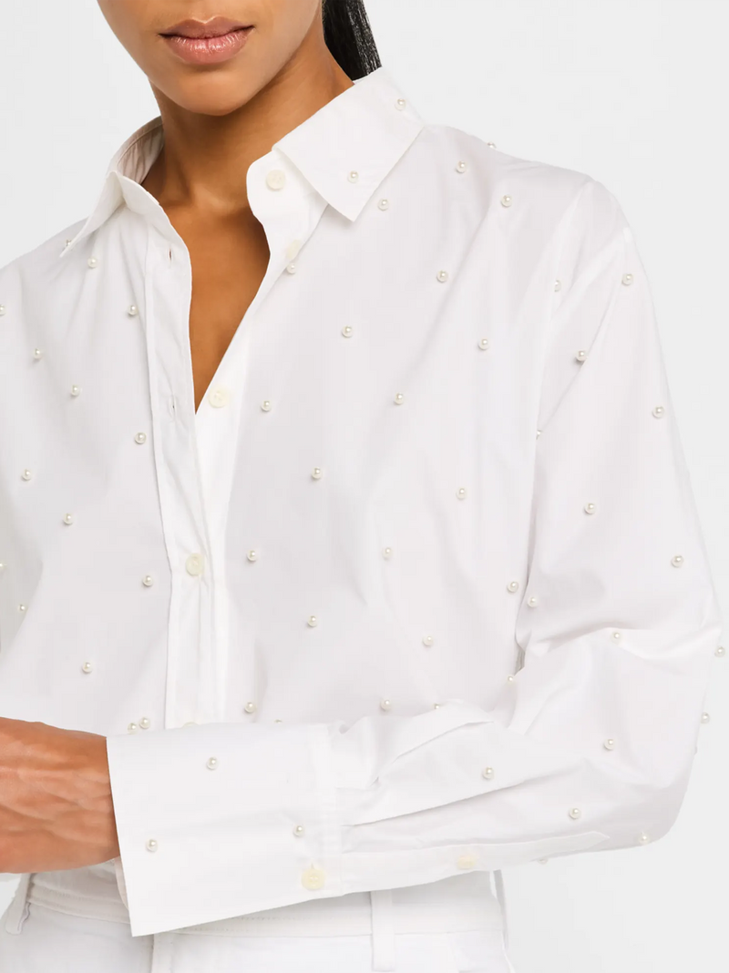 The Oversized Pearl Shirt in White