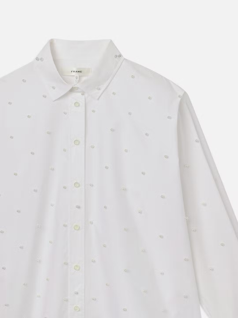 The Oversized Pearl Shirt in White