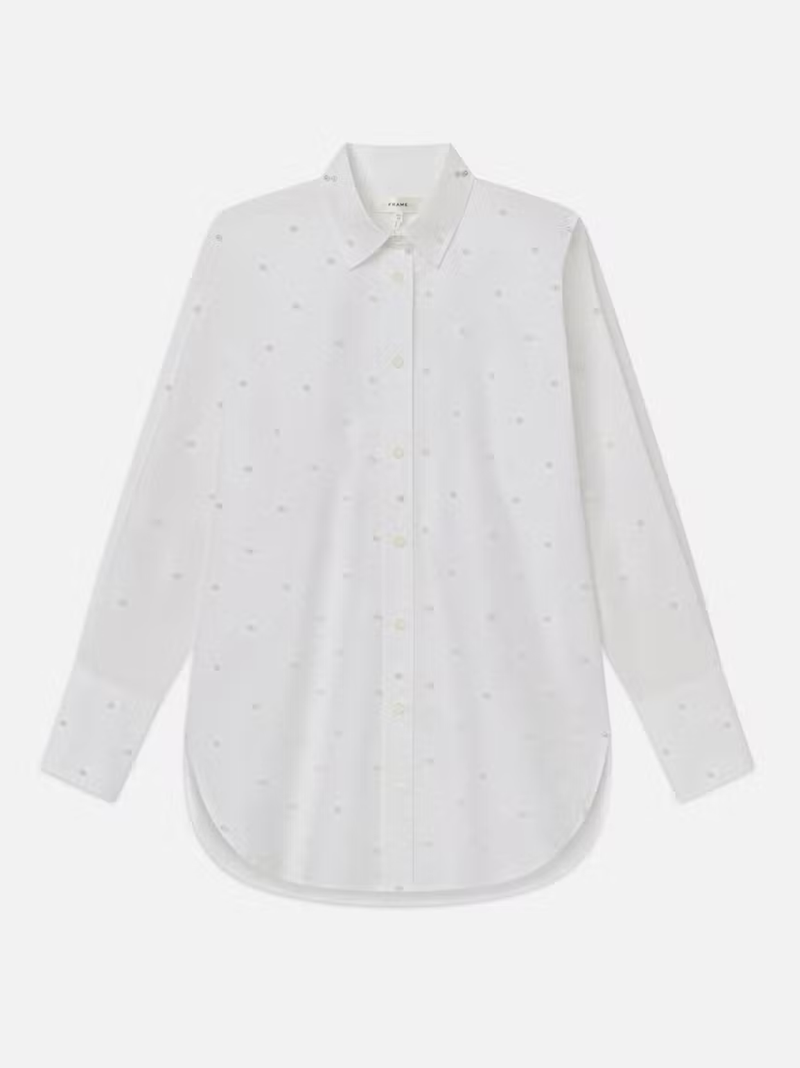 The Oversized Pearl Shirt in White