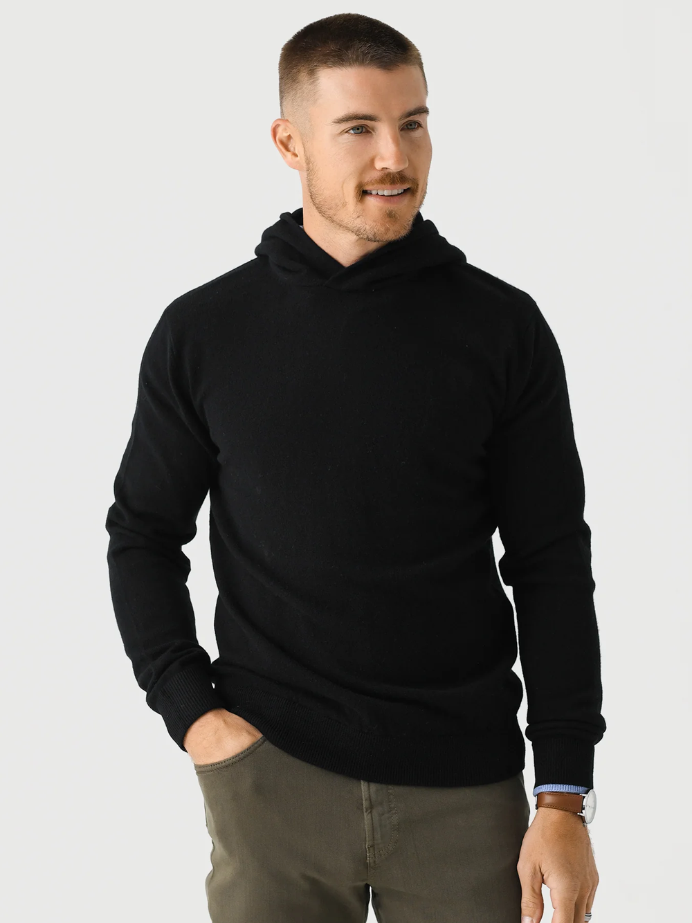 Koko Wool & Cashmere Hoodie in Black