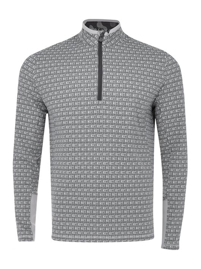 Monogram Jacquard Quarter Zip in Arvon