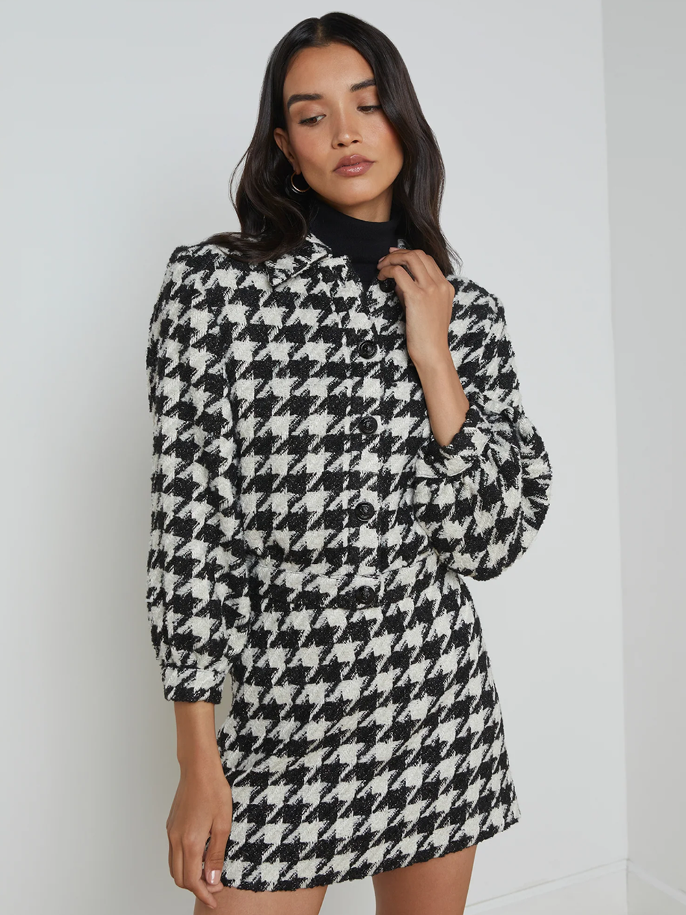 Bridges Crop Houndstooth Jacket