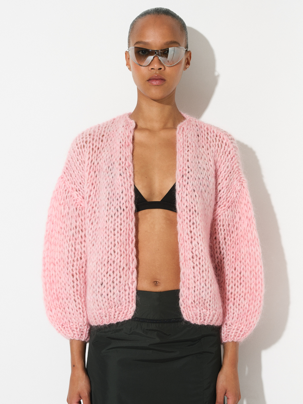 Rose Mohair Bomber Cardigan