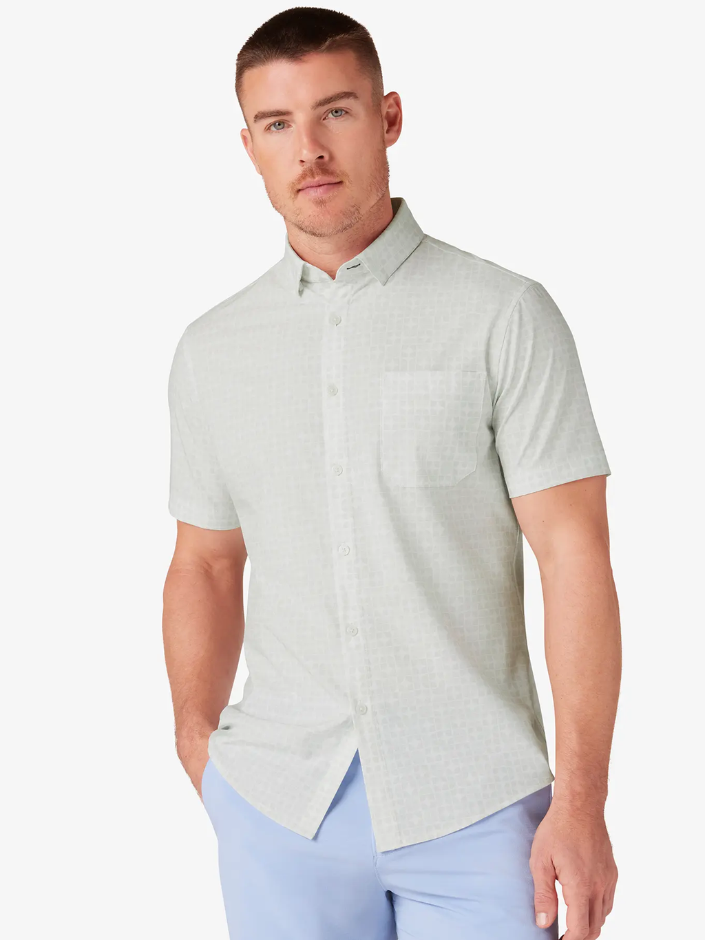 Leeward Short Sleeve Shirt in Aluminum Gradient